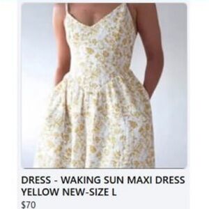 NEW BEAUTIFUL YELLOW AND WHITE DRESS WITH SPAGHETTI STRAPS.
